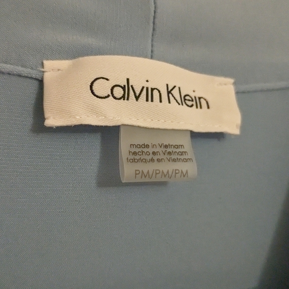 Calvin Klein Knot Neck Blue Dress Top - Picture 2 of 5